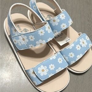 See Kai Run Light Blue Daisy Sandals Size 11c NWT